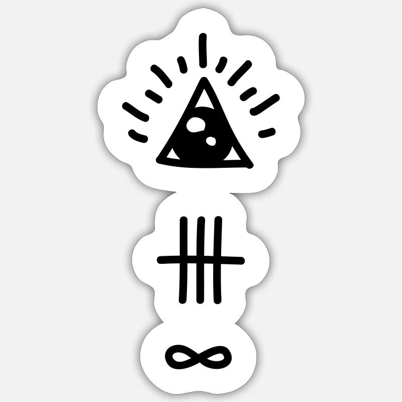 Hipster - Sticker taille S (10 x 10 cm) - blanc mat