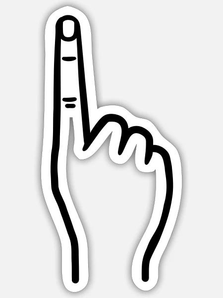 Finger - Sticker Größe S (10 x 10 cm) - Mattweiß