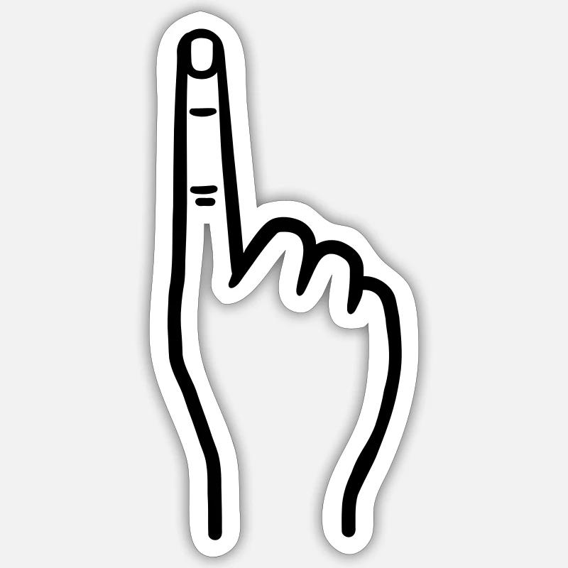 Doigt - Sticker taille S (10 x 10 cm) - blanc mat