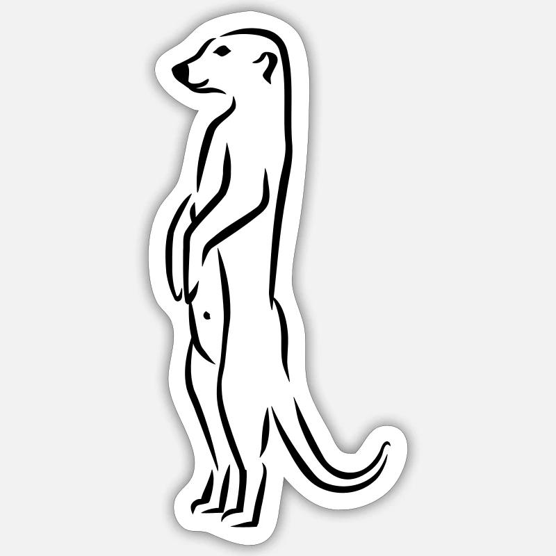 Suricate - Sticker taille S (10 x 10 cm) - blanc mat