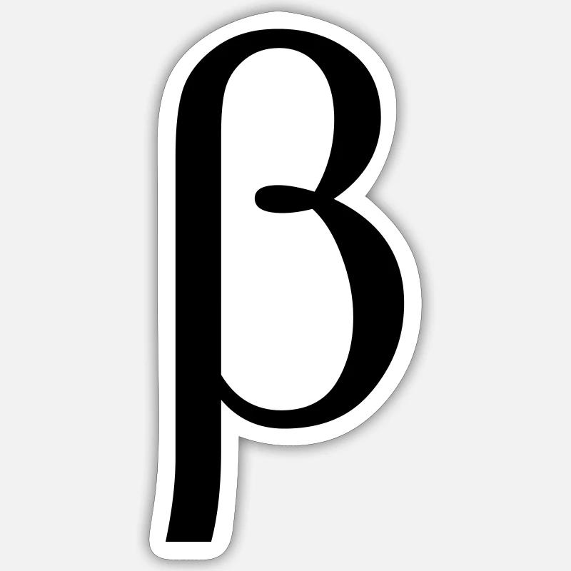 Beta - Sticker taille S (10 x 10 cm) - blanc mat