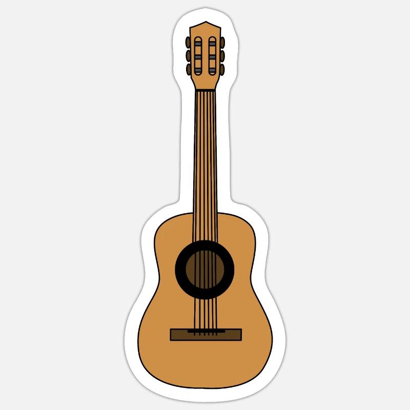 Guitar - Sticker size S (10 x 10 cm) - white matte