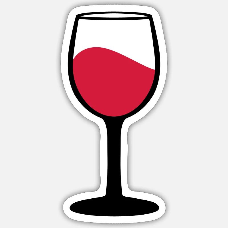 Weinglas, Wein - Sticker Größe S (10 x 10 cm) - Mattweiß