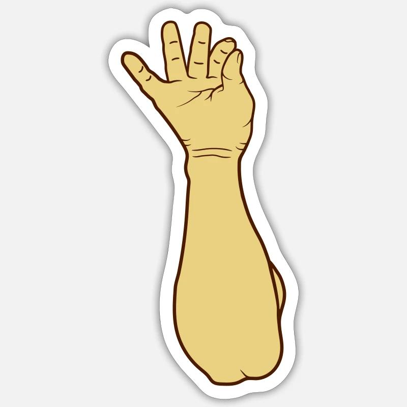 Salt sprinkle hand - Sticker size S (10 x 10 cm) - white matte