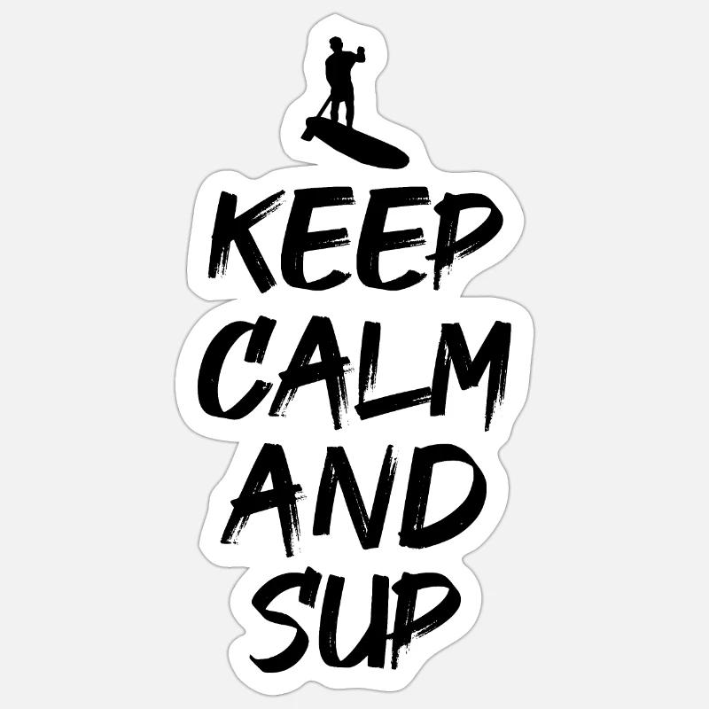 Stand up Paddle - Sticker taille S (10 x 10 cm) - blanc mat