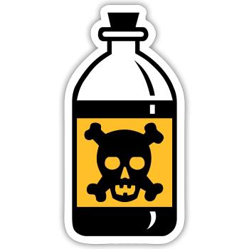 skull on poison vial - Sticker size S (10 x 10 cm) - white matte - Front