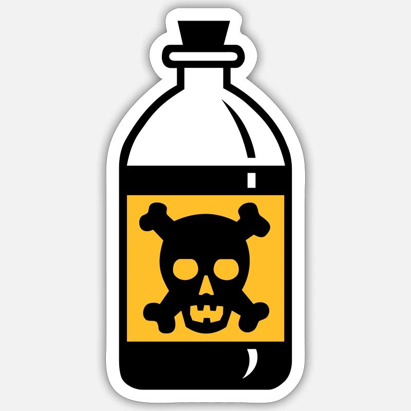 skull on poison vial - Sticker size S (10 x 10 cm) - white matte