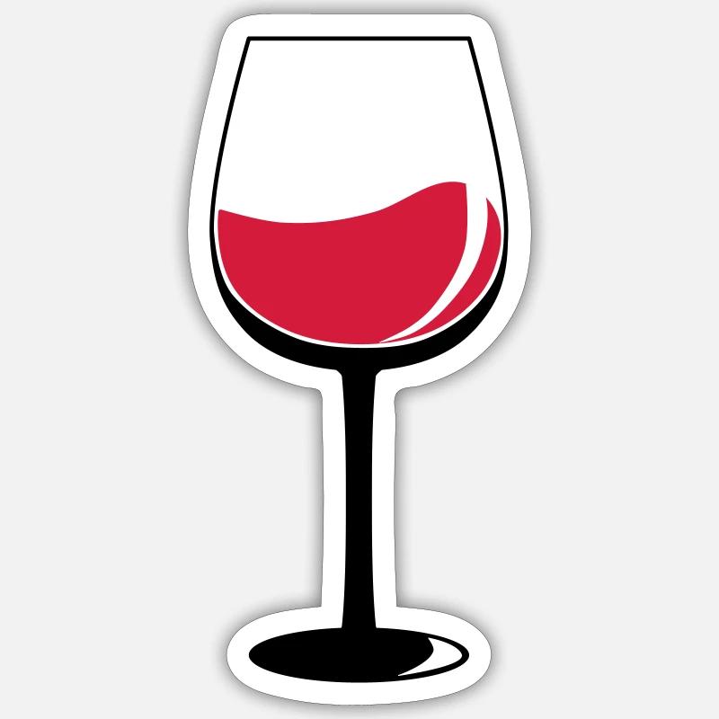 Verre de vin - Sticker taille S (10 x 10 cm) - blanc mat