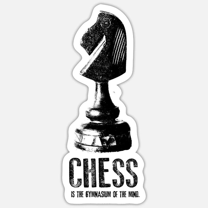 Échecs - Sticker taille S (10 x 10 cm) - blanc mat