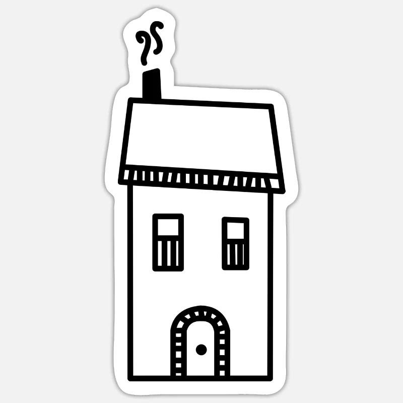 Haus Häuschen - Sticker Größe S (10 x 10 cm) - Mattweiß