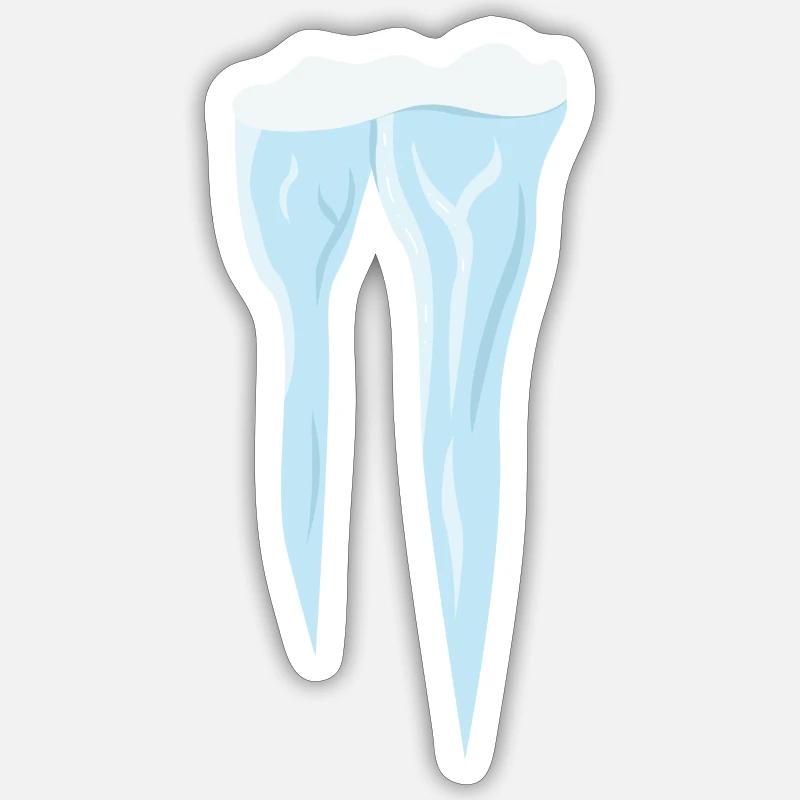 Glaçons - Sticker taille S (10 x 10 cm) - blanc mat