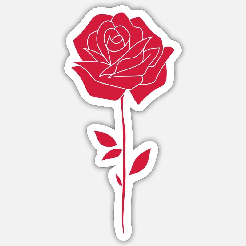 Rose - Sticker taille S (10 x 10 cm) - blanc mat
