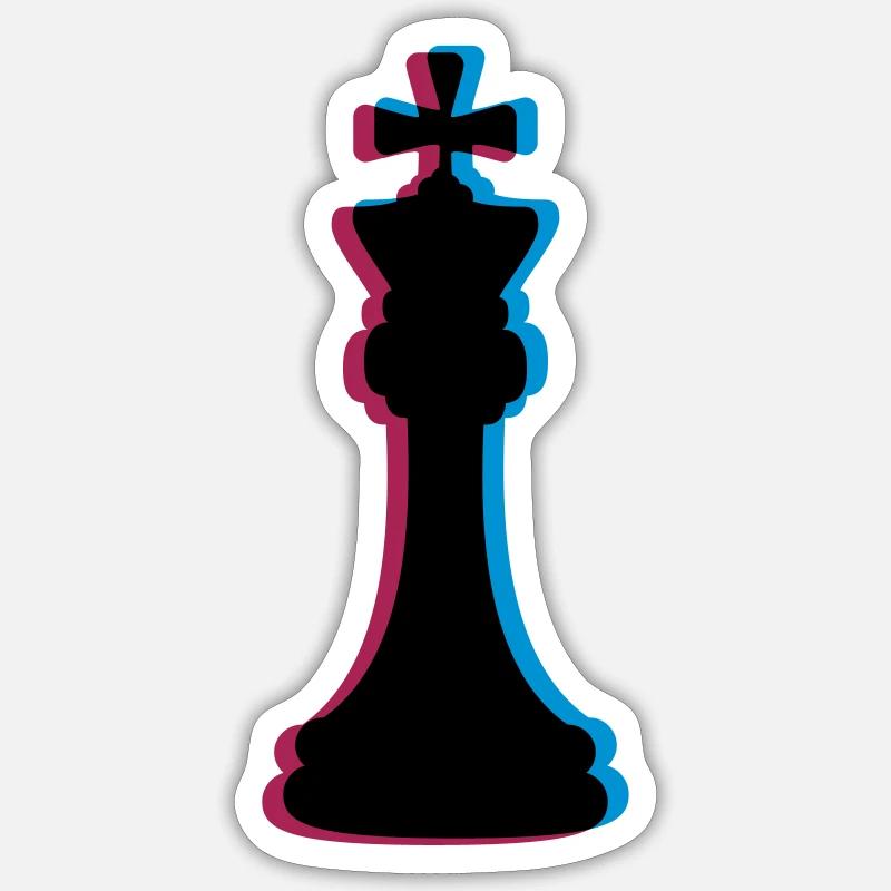 Échecs 3D effet Sticker taille S (10 x 10 cm)