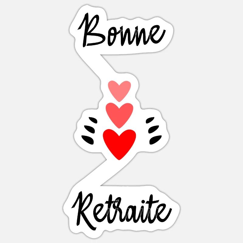 RETRAITE. BONNE RETRAITE. JOYEUSE RETRAITE - Sticker taille S (10 x 10 cm) - blanc mat