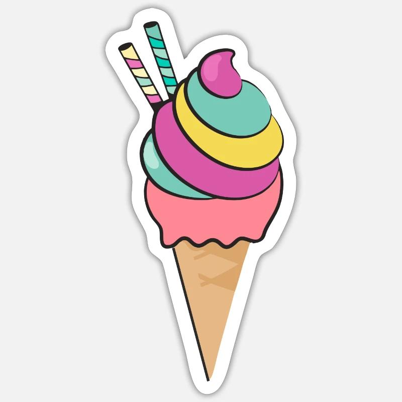 Eiscreme, Eistüte, Eis Sticker Größe S (10 x 10 cm)