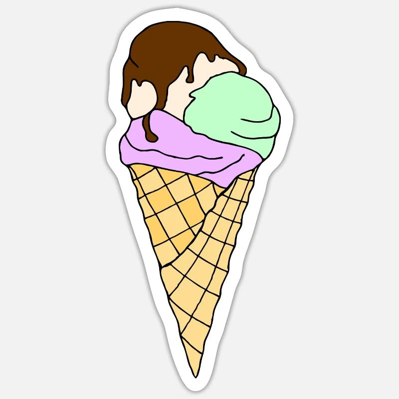 Glace - Sticker taille S (10 x 10 cm) - blanc mat