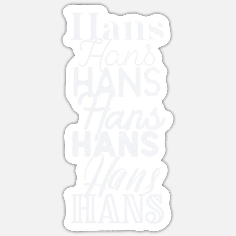 Hans - Sticker taille S (10 x 10 cm) - blanc mat