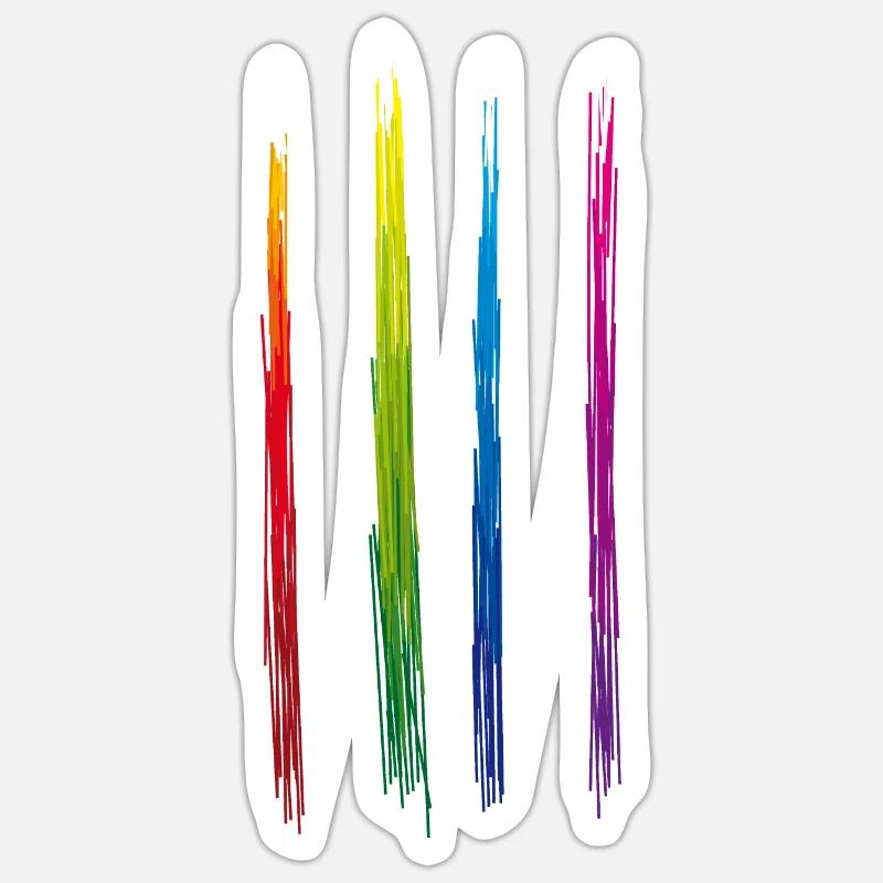 Bande de couleurs - Sticker taille S (10 x 10 cm) - blanc mat
