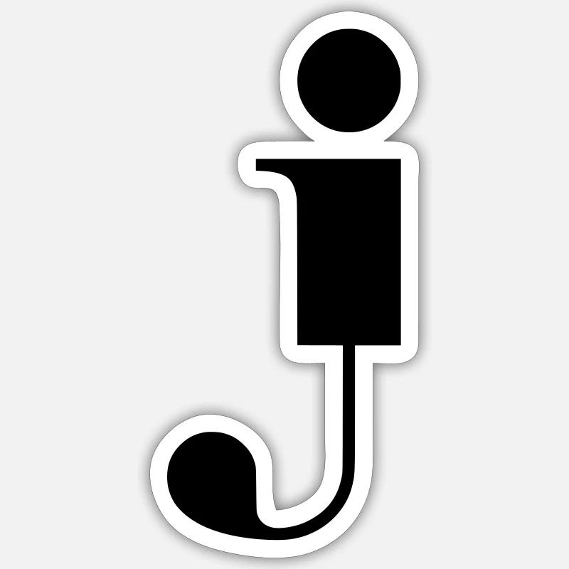 J - Sticker size S (10 x 10 cm) - white matte