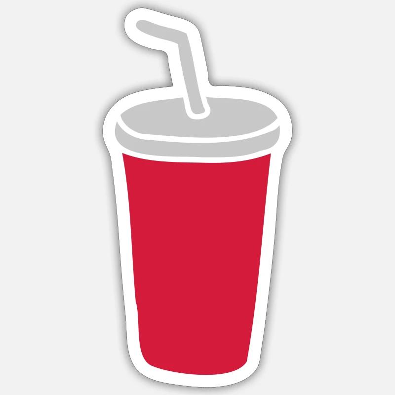Restaurant Becher Cola - Sticker taille S (10 x 10 cm) - blanc mat