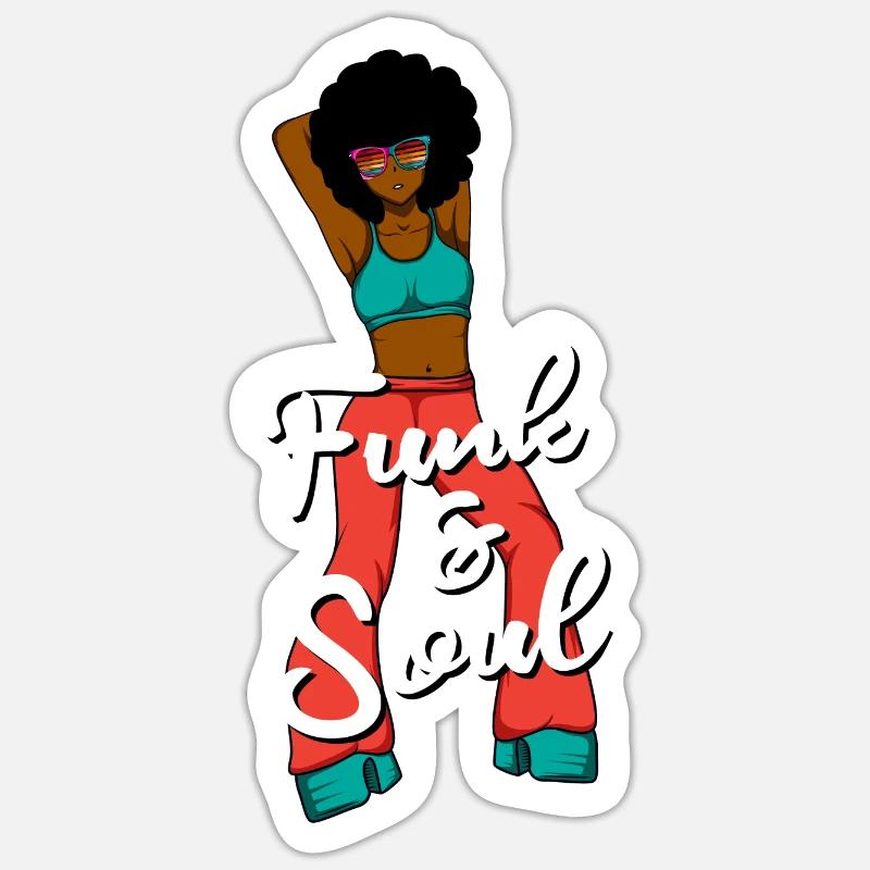 Funk & Soul Dancer Gift - Sticker size S (10 x 10 cm) - white matte