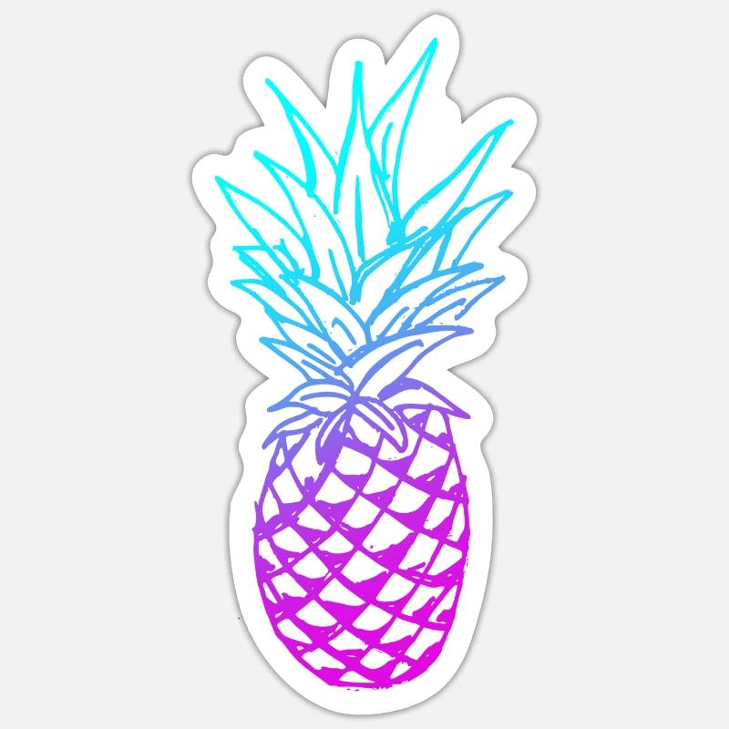 Ananas Glow - Sticker taille S (10 x 10 cm) - blanc mat