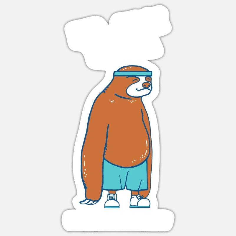 Faultier - Der Wille War Da - Sticker Größe S (10 x 10 cm) - Mattweiß