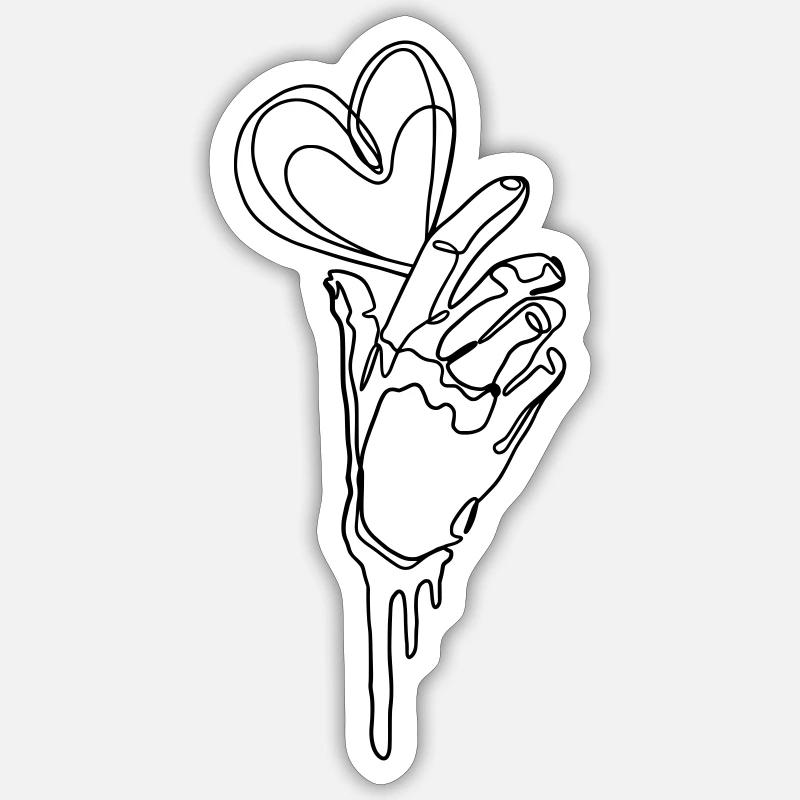 LOVE DRIP DRAWING Sticker Größe S (10 x 10 cm)