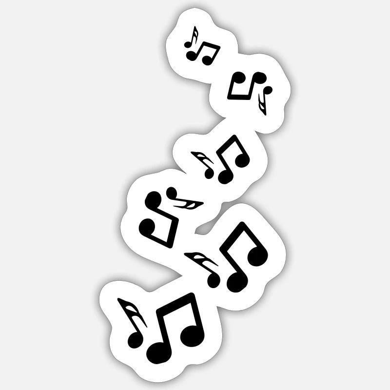 Panneau des notes de musique Sticker taille S (10 x 10 cm)
