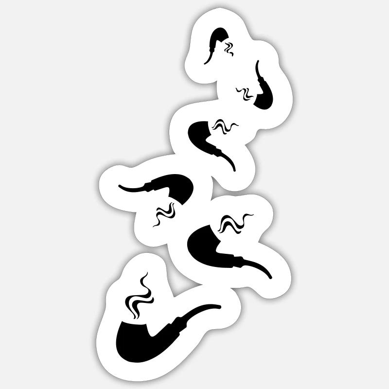 Smoking a pipe Sticker size S (10 x 10 cm)