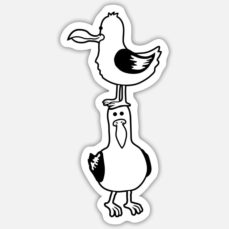 Kumpels Möwen Team Freunde Sticker Größe S (10 x 10 cm)