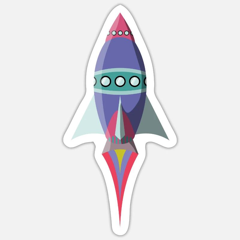 fusée voyage dans l'espace vaisseau spatial Sticker taille S (10 x 10 cm)