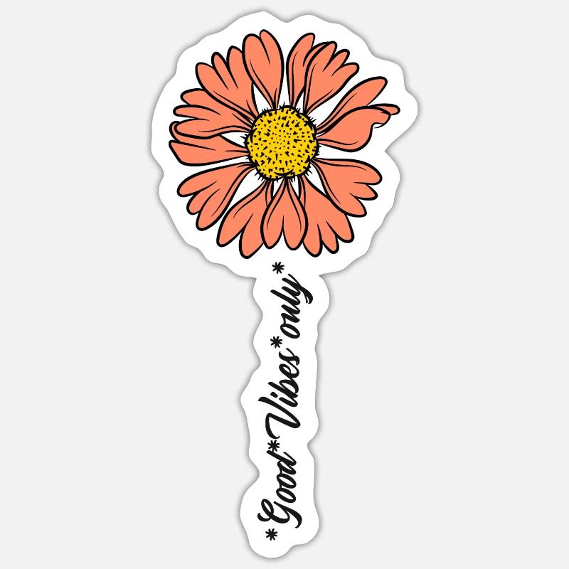 Fleurs Bonnes Vibrations Sticker taille S (10 x 10 cm)