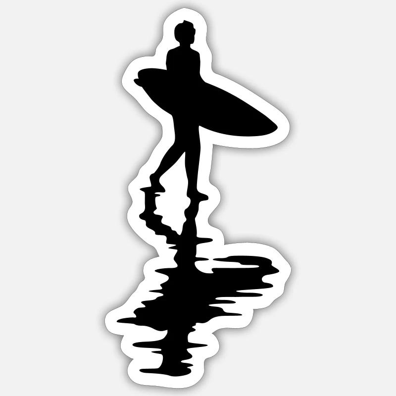 Surfer - Sticker Größe S (10 x 10 cm) - Mattweiß