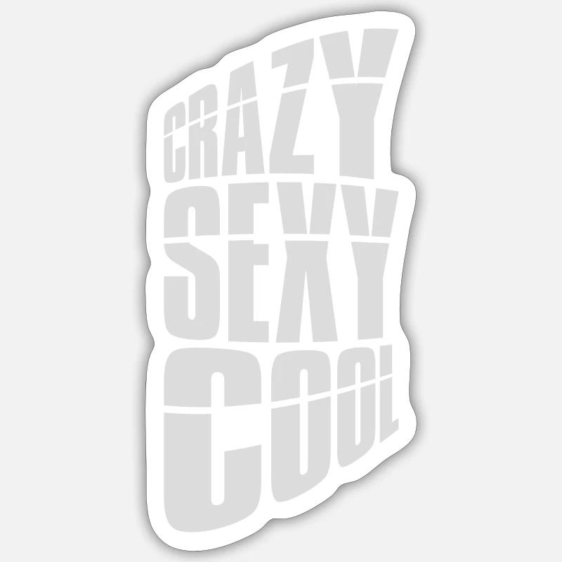 crazy sexy cool design - Sticker size S (10 x 10 cm) - white matte