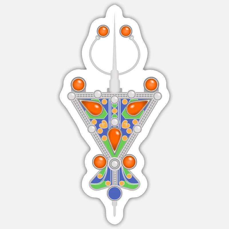 Berber Schmuck - Sticker Größe S (10 x 10 cm) - Mattweiß