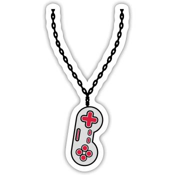 Necklace Jewelry Old Controller - Sticker size S (10 x 10 cm) - white matte - Front