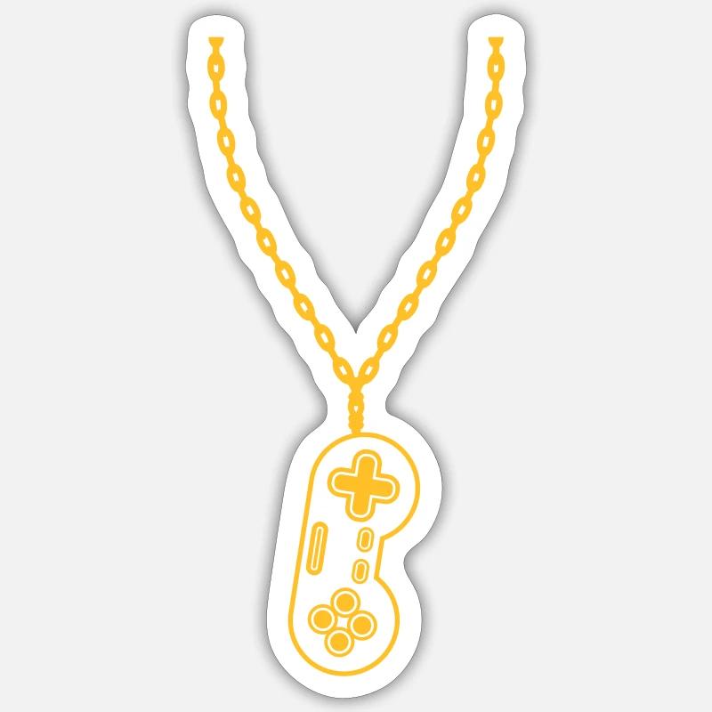 Halskette Schmuck alter Controller - Sticker Größe S (10 x 10 cm) - Mattweiß