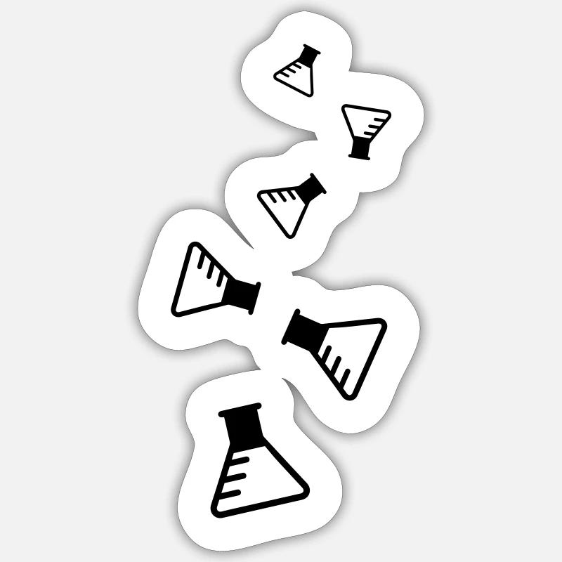 Icône du tube à essai - Sticker taille S (10 x 10 cm) - blanc mat