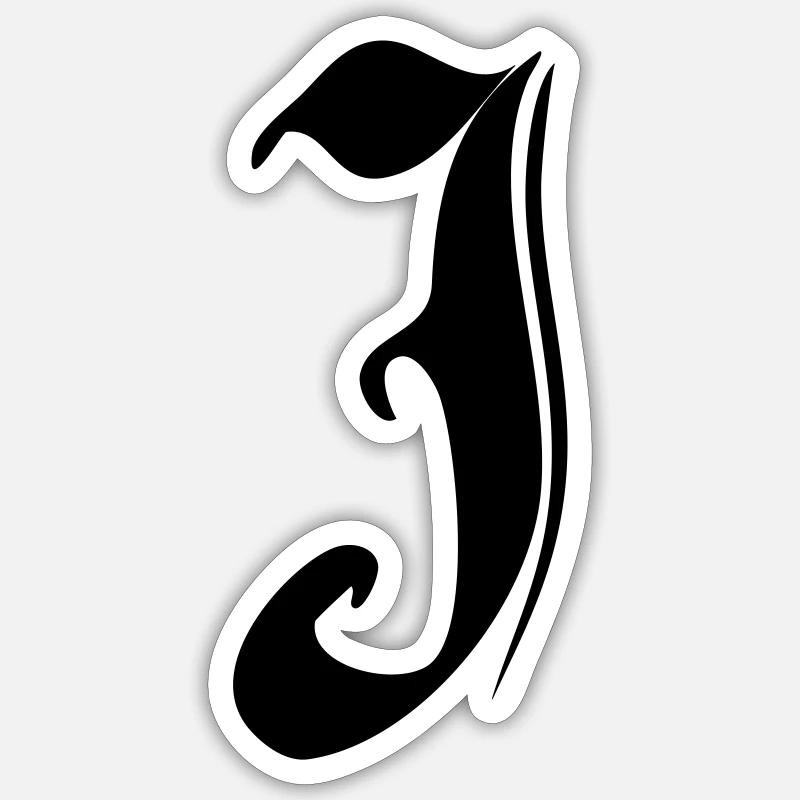 J - Sticker Größe S (10 x 10 cm) - Mattweiß