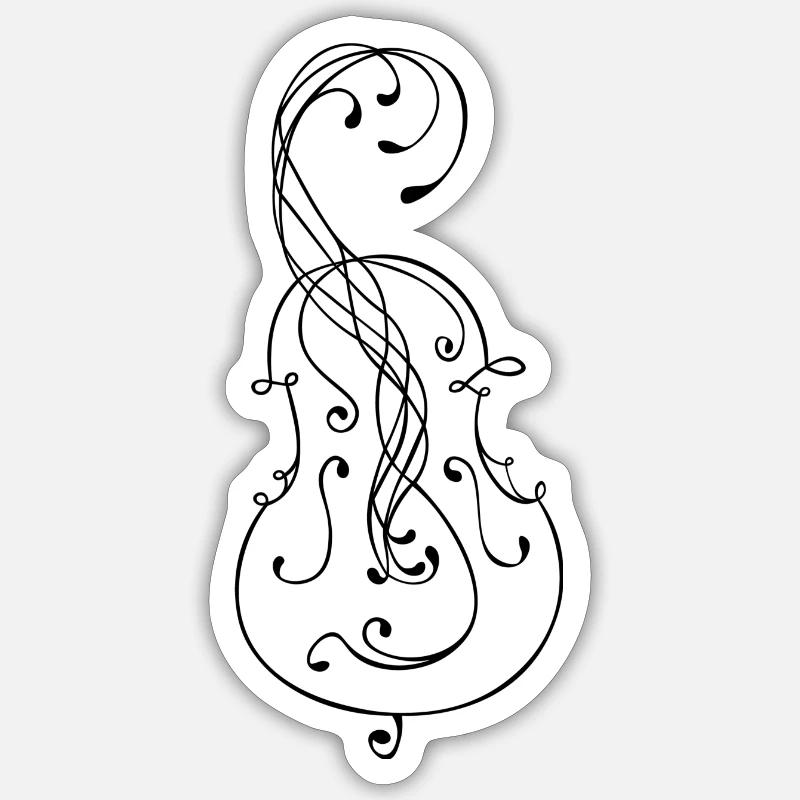 Cello - Sticker size S (10 x 10 cm) - white matte