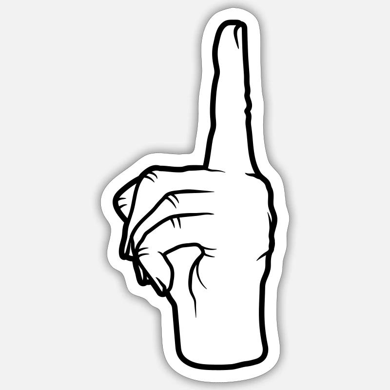 Hand gesture upwards - Sticker size S (10 x 10 cm) - white matte