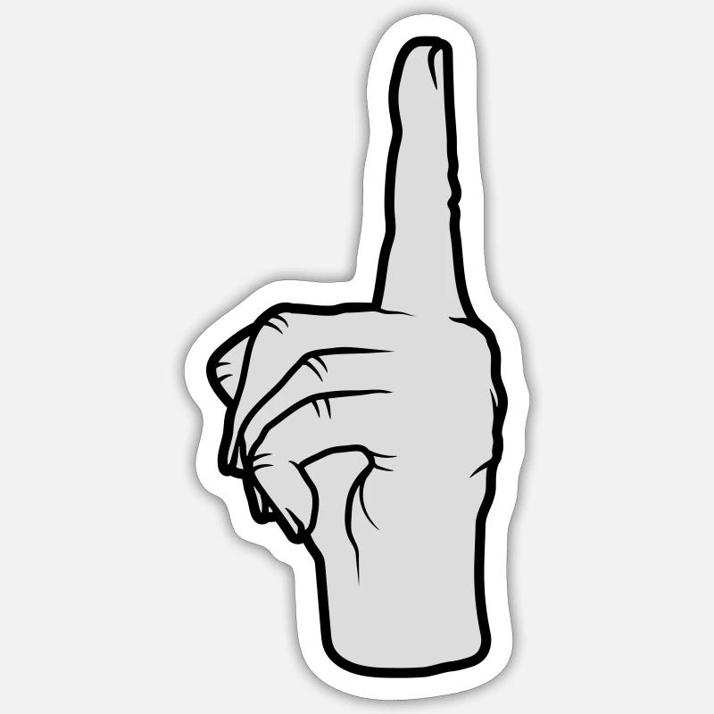 Finger points up Sticker size S (10 x 10 cm)
