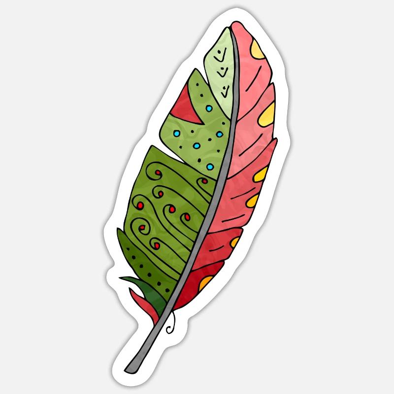 Feder - Sticker Größe S (10 x 10 cm) - Mattweiß