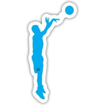 Basketballspieler - Sticker Größe S (10 x 10 cm) - Mattweiß - Vorne