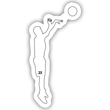 Basketballspieler - Sticker Größe S (10 x 10 cm) - Mattweiß - Vorne