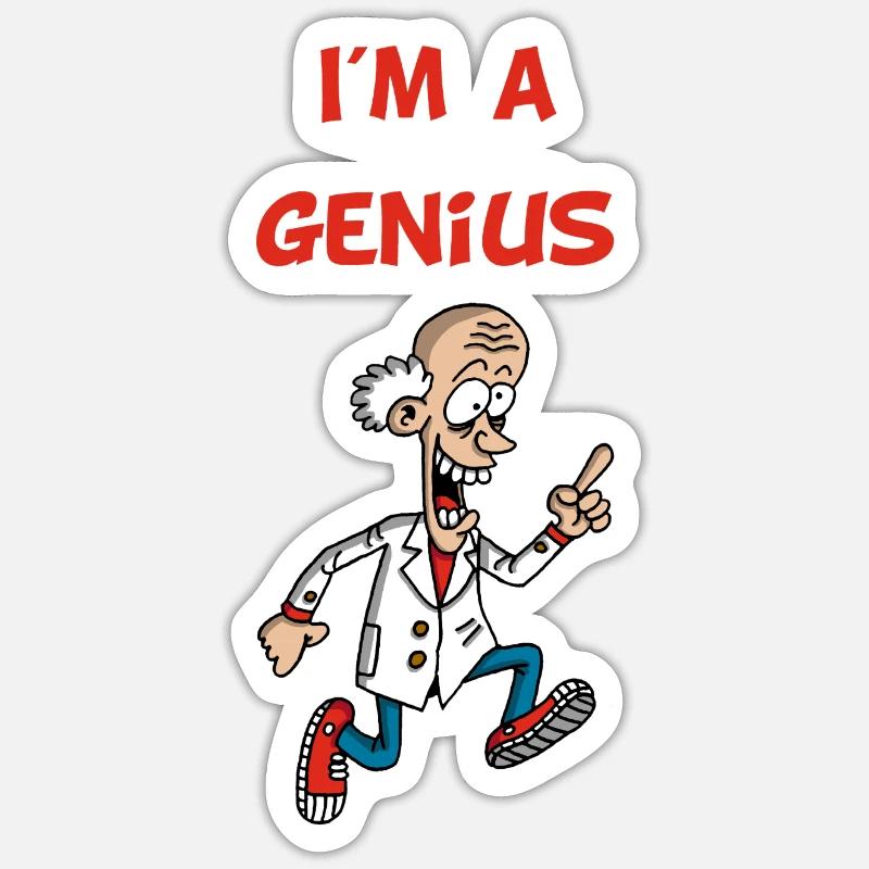 Ich bin ein Genie (Englisch) - Sticker Größe S (10 x 10 cm) - Mattweiß