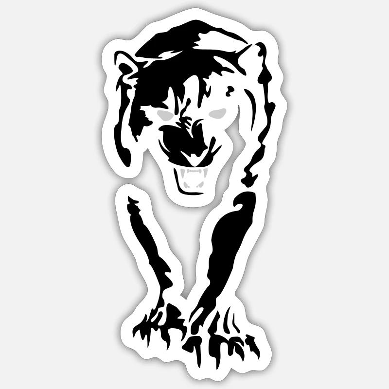 panther - Sticker Größe S (10 x 10 cm) - Mattweiß