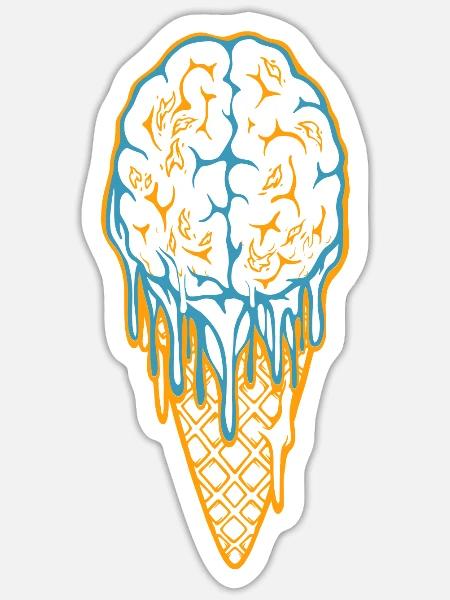 Gehirncreme-Tropf - Sticker Größe S (10 x 10 cm) - Mattweiß