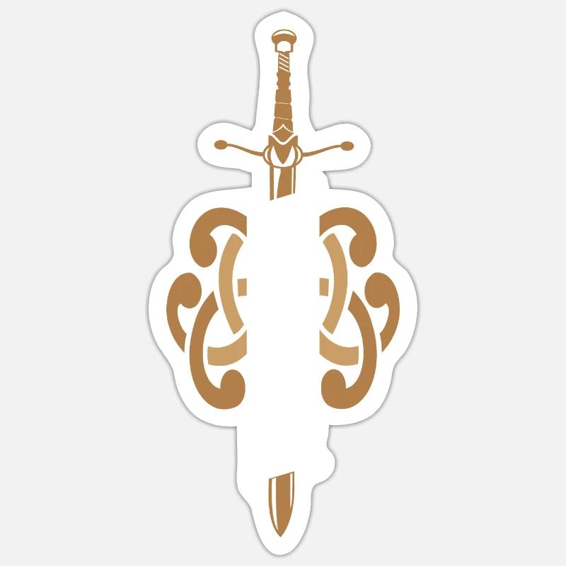 Valhalla - Vikings - Épée et Tribal Sticker taille S (10 x 10 cm)